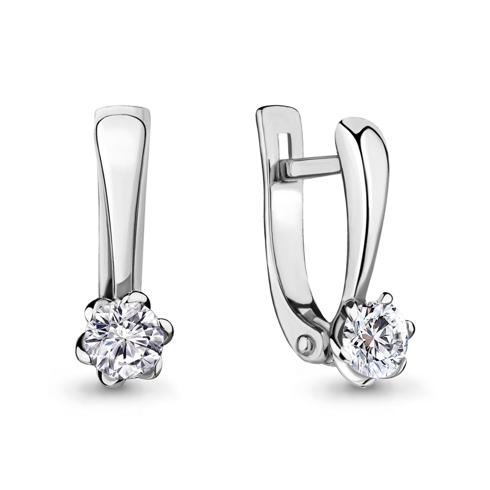 840060 Серьги из Золота с бриллиантами выращенными