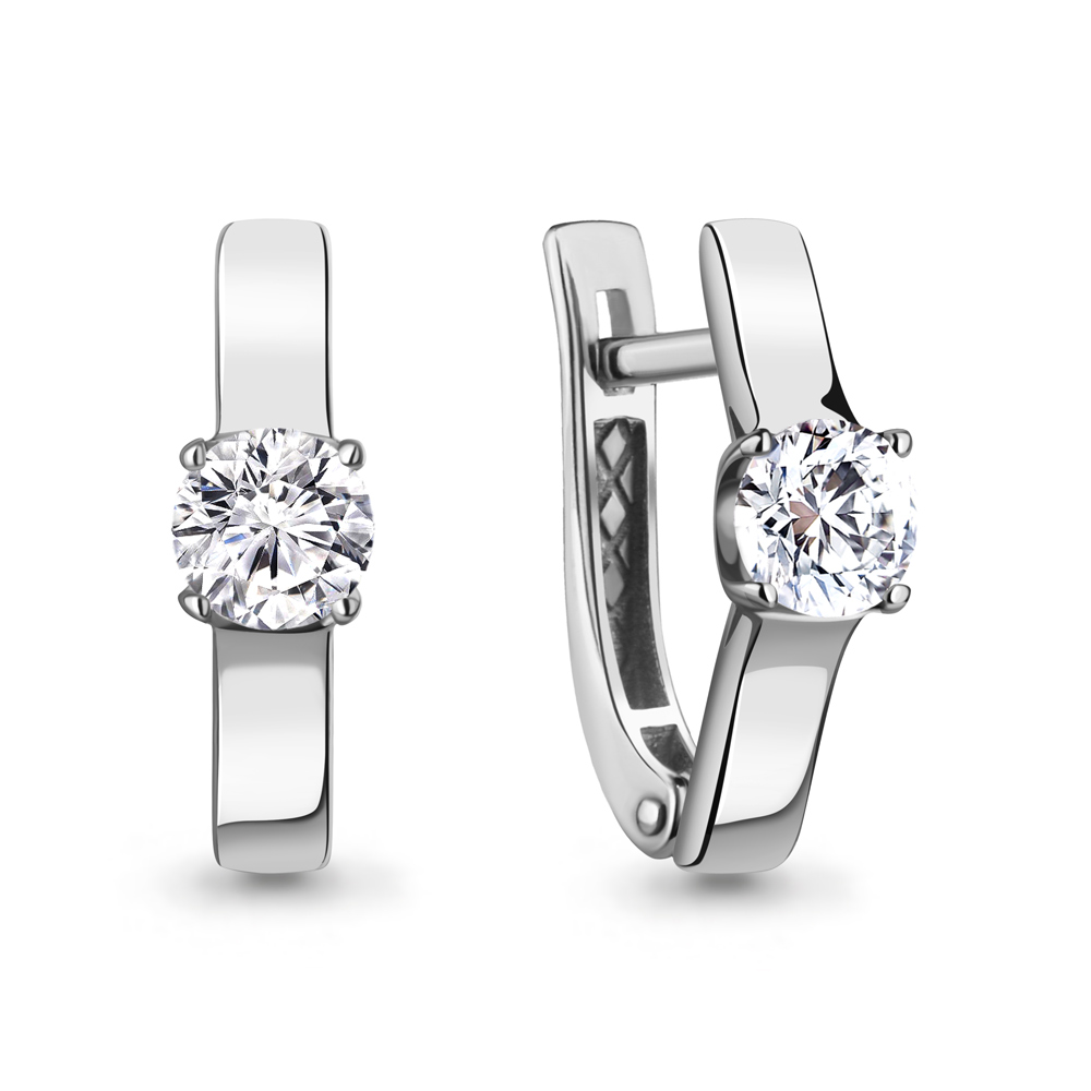 840061 Серьги из Золота с бриллиантами выращенными