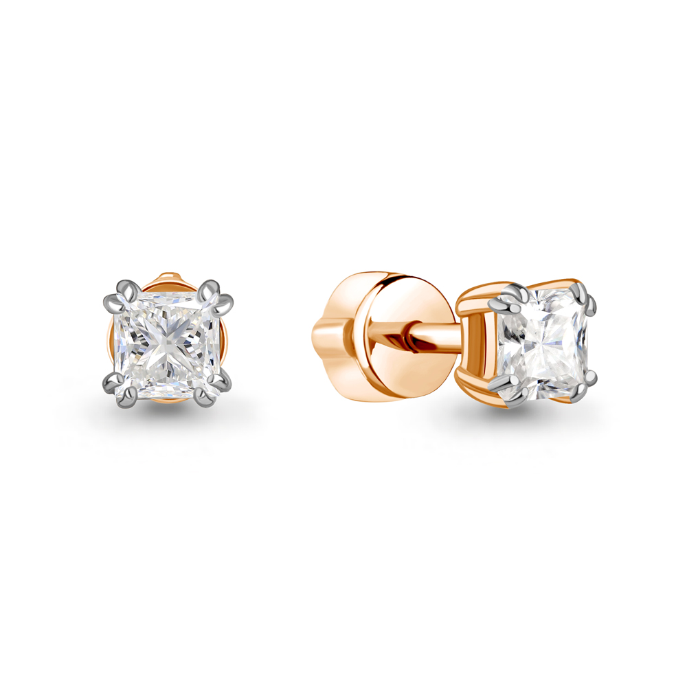 840067 Серьги из Золота с бриллиантами выращенными