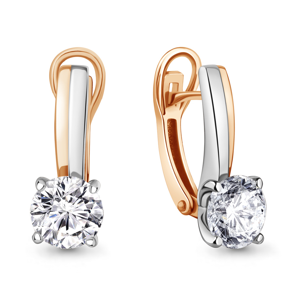 840085 Серьги из Золота с бриллиантами выращенными