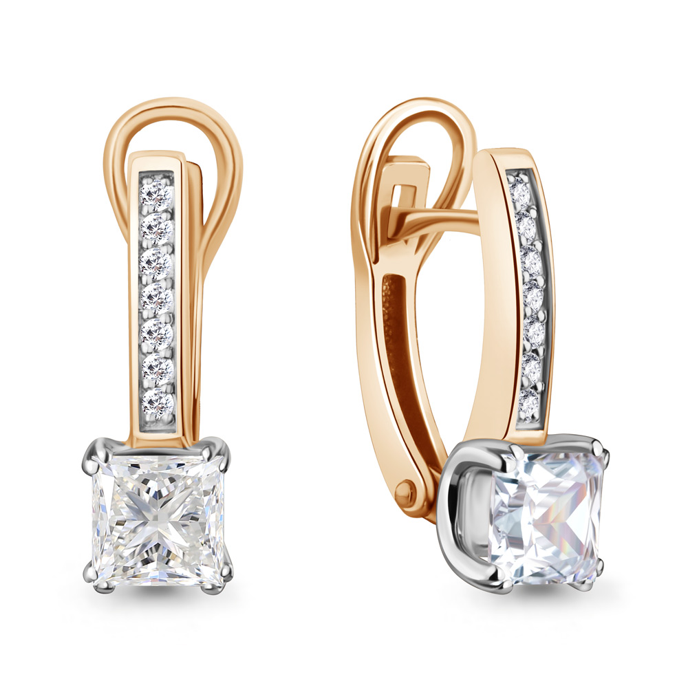 840086 Серьги из Золота с бриллиантами выращенными