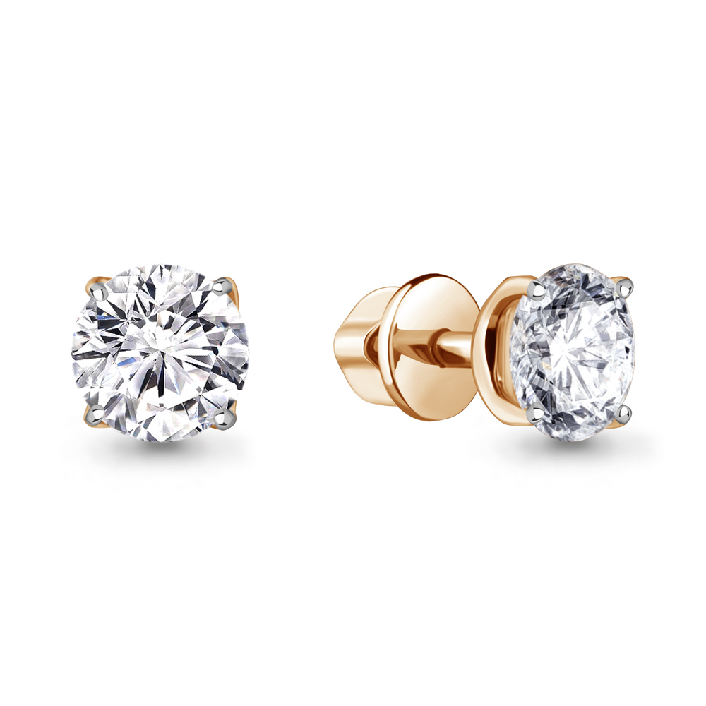 840089 Серьги из Золота с бриллиантами выращенными