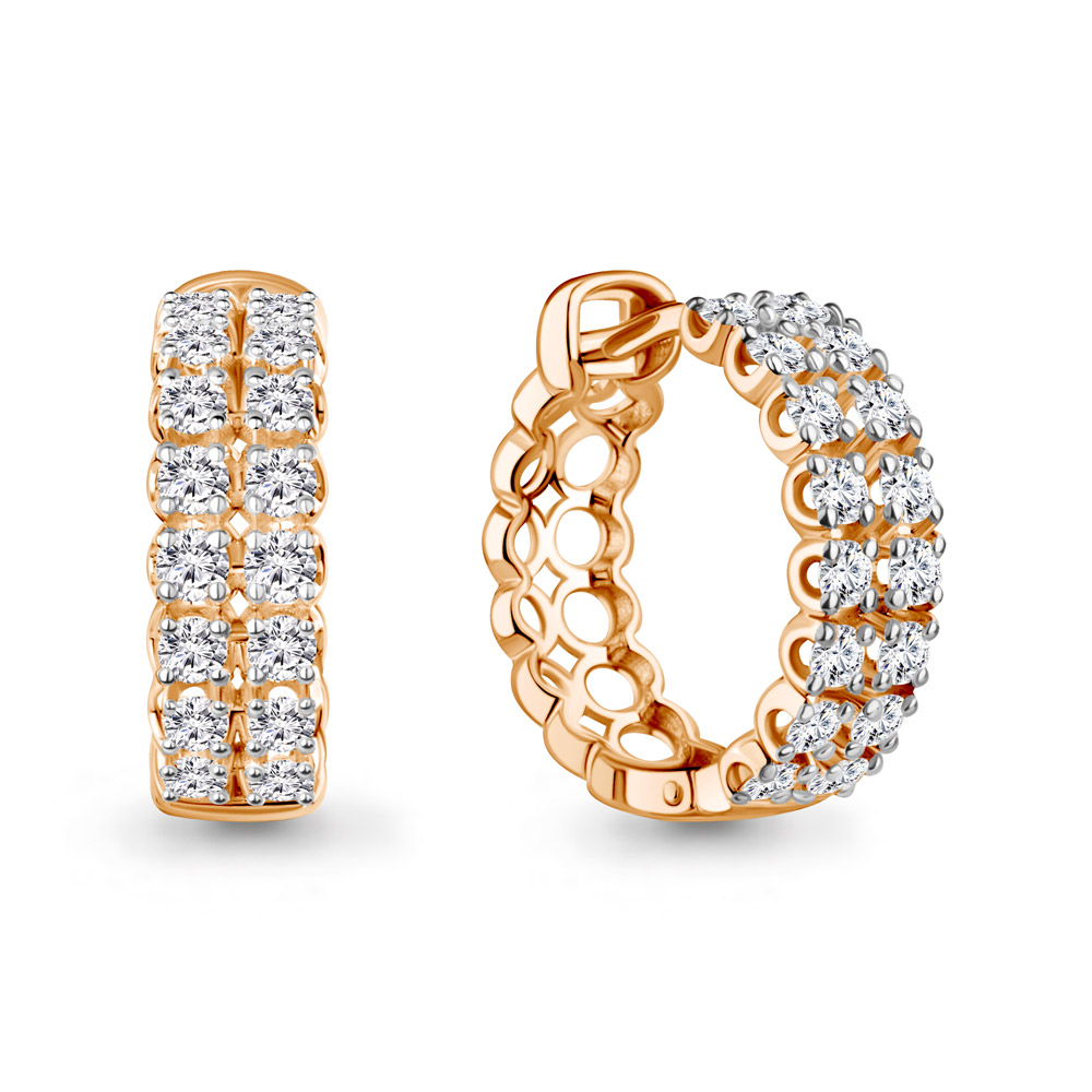 840093 Серьги из Золота с бриллиантами выращенными