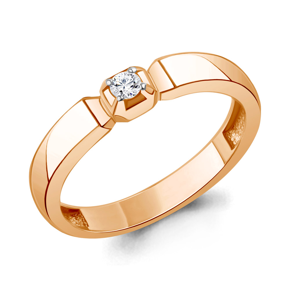 860072к Кольцо из Золота с бриллиантом выращенным