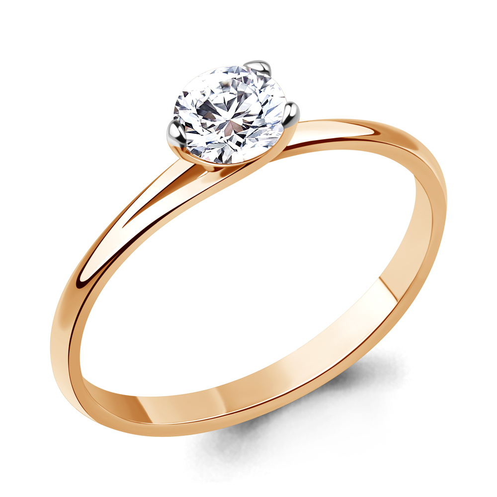 860081 Кольцо из Золота с бриллиантом выращенным