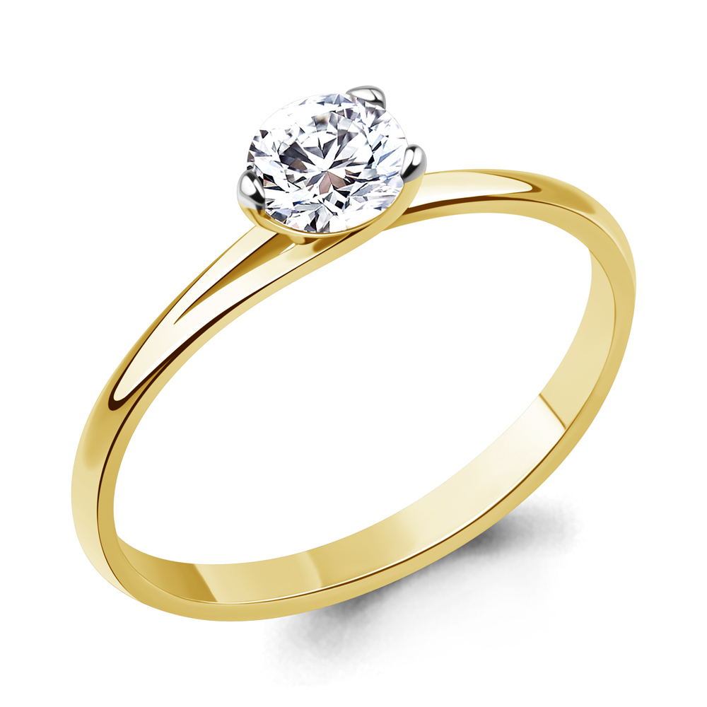 860081ж Кольцо из Золота с бриллиантом выращенным