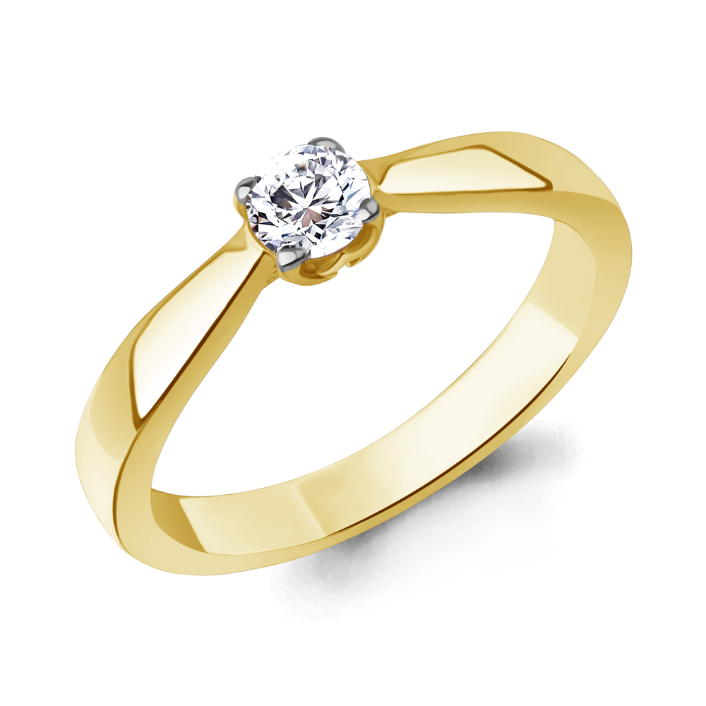 860084ж Кольцо из Золота с бриллиантом выращенным