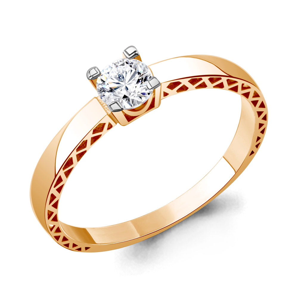 860108 Кольцо из Золота с бриллиантом выращенным