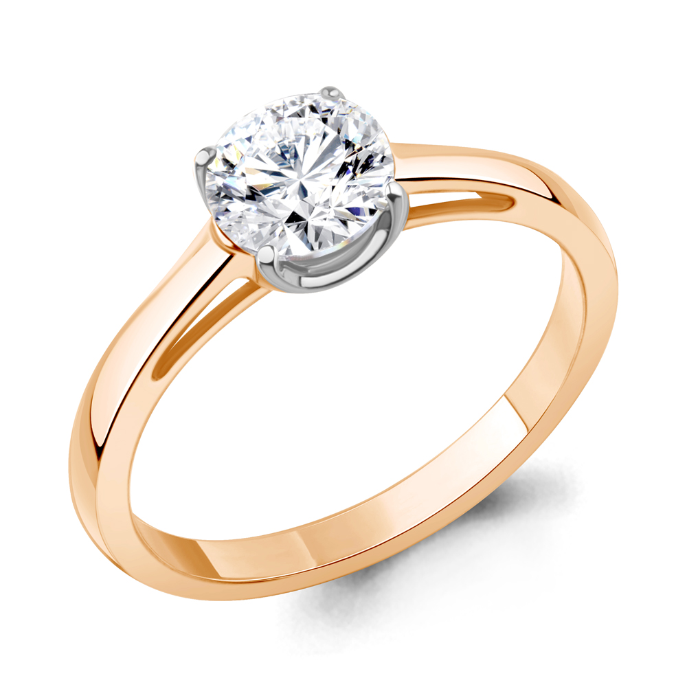 860123 Кольцо из Золота с бриллиантом выращенным