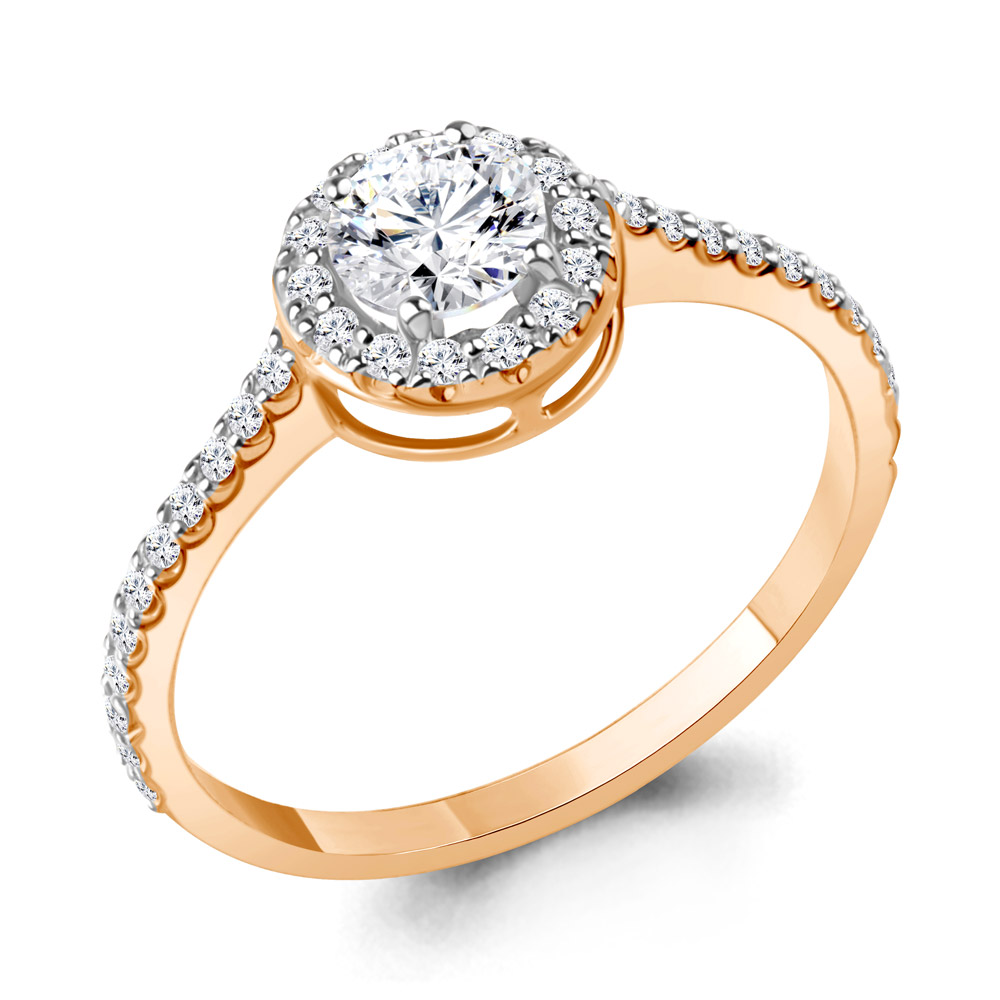 860125 Кольцо из Золота с бриллиантами выращенными