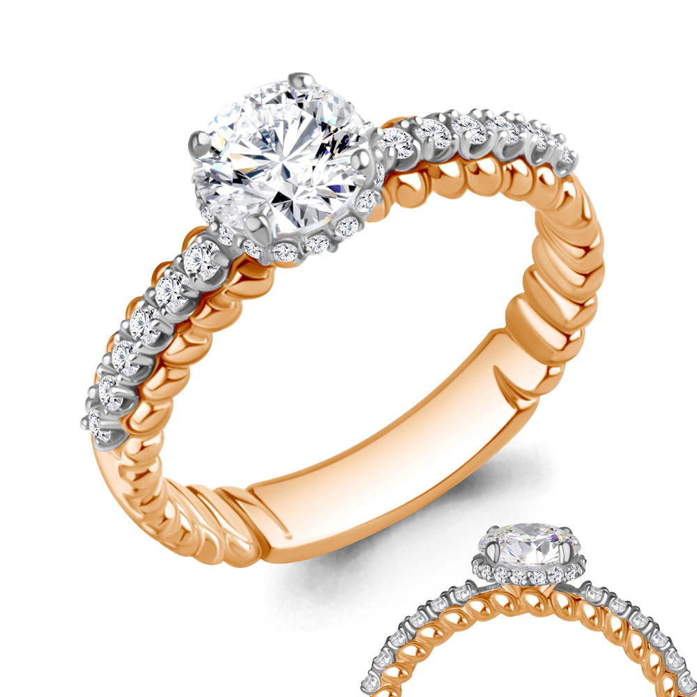 860127 Кольцо из Золота с бриллиантами выращенными