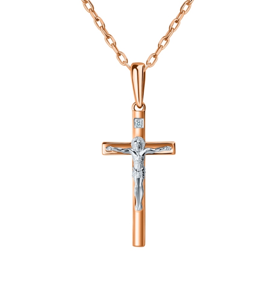 921016к Крест из Золота с бриллиантом