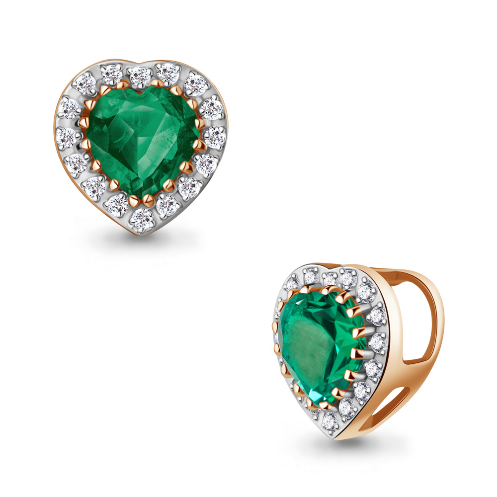 921040к Подвеска из Золота с бриллиантами, изумрудом