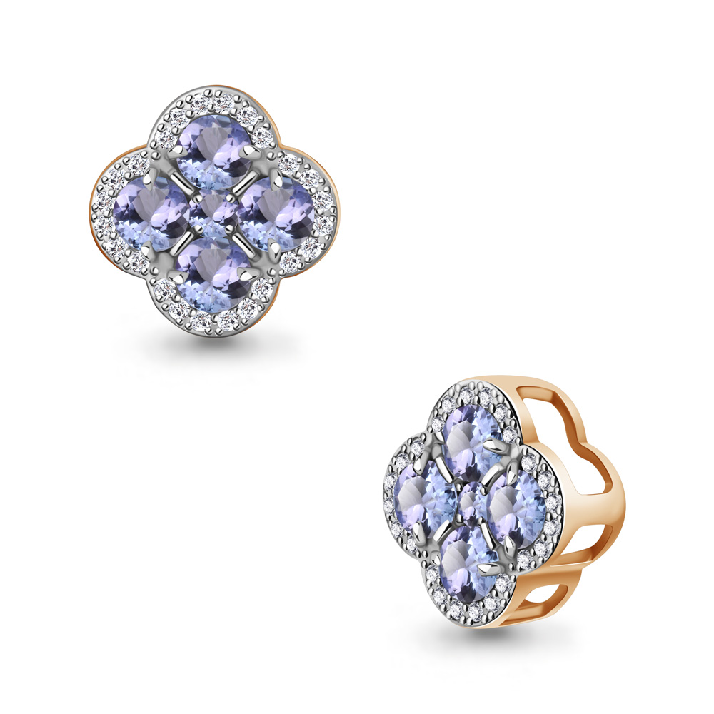 921052к Подвеска из Золота с бриллиантами, танзанитами