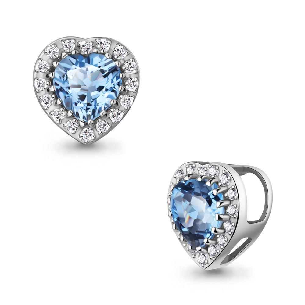 921054 Подвеска из Золота с бриллиантами, топазом свисс блю