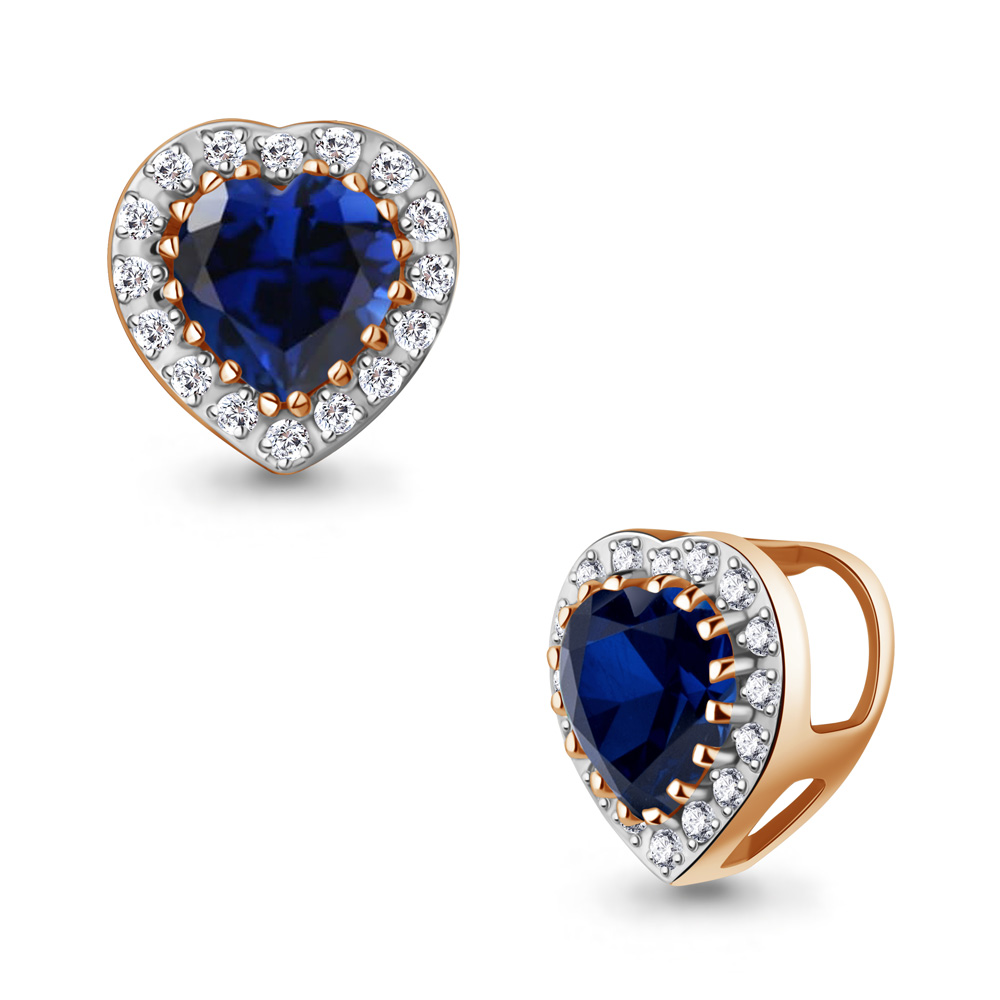 921055к Подвеска из Золота с бриллиантами, сапфиром