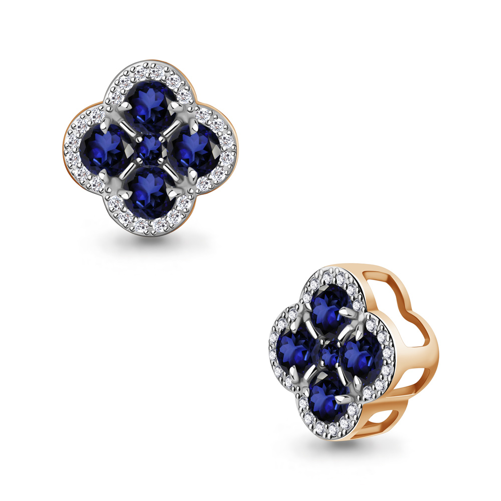 921059к Подвеска из Золота с бриллиантами, сапфирами