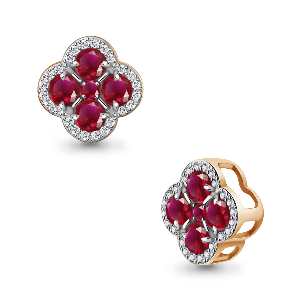 921062к Подвеска из Золота с бриллиантами, рубинами