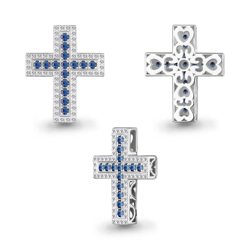 921066 Подвеска из Золота с бриллиантами, сапфирами