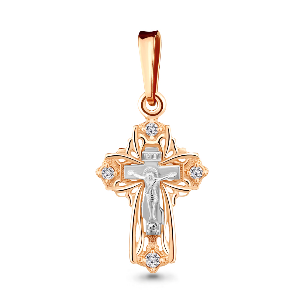 922362к Крест из золота с бриллиантами из коллекции "Мой ангел"