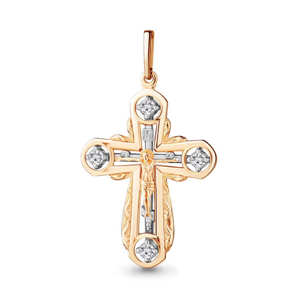 922465к Крест из золота с бриллиантами