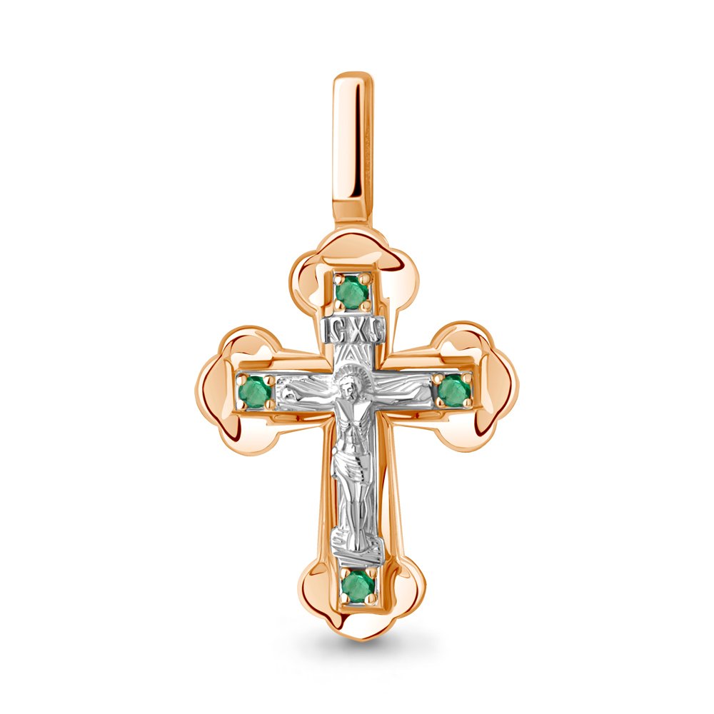 922838к Крест из Золота с изумрудами