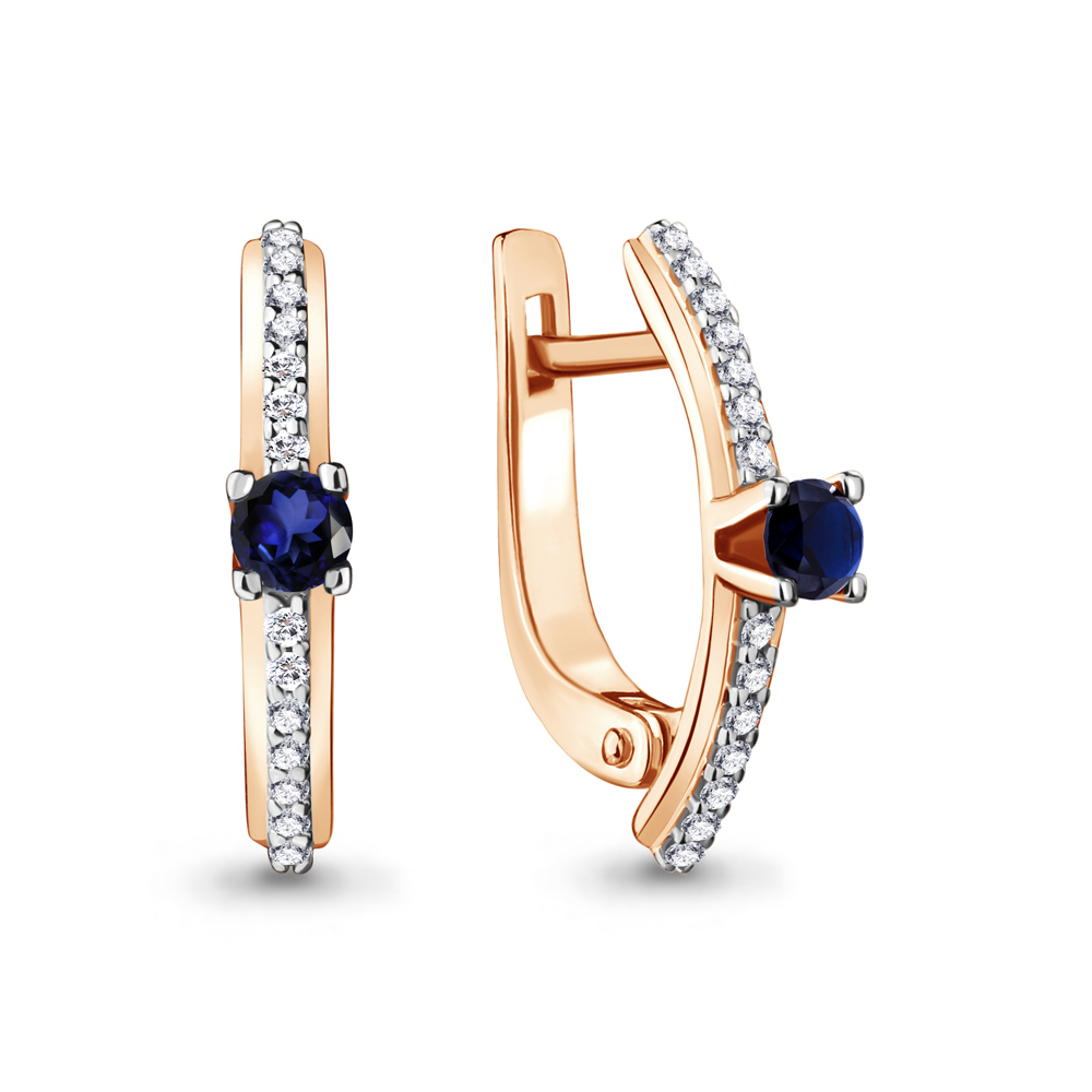 940523Ак Серьги из Золота с бриллиантами, сапфирами