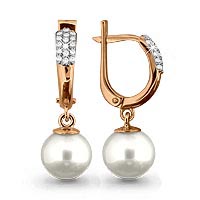 940545Ак Серьги из Золота с бриллиантами, жемчугом