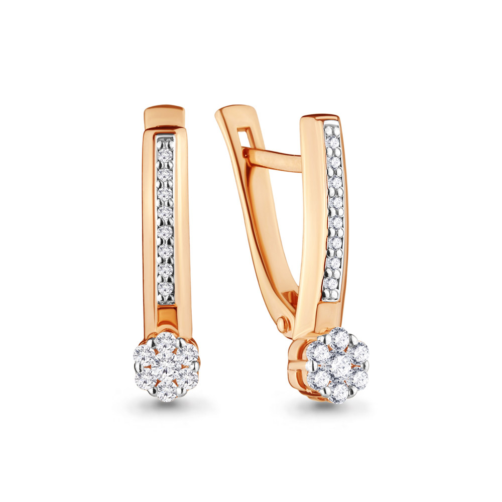 940584к Серьги из Золота с бриллиантами из коллекции "Mon Amour"