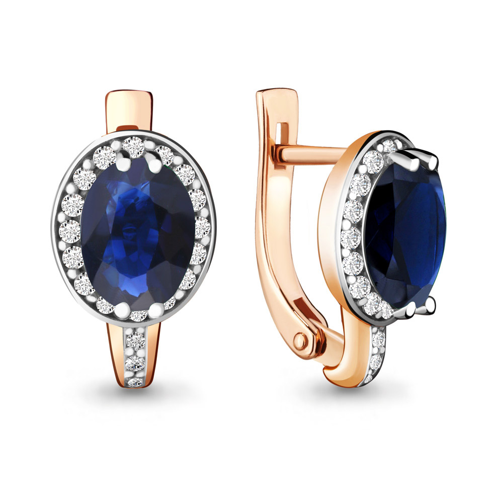 940728Ак Серьги из Золота с бриллиантами, сапфирами