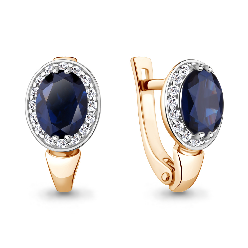 940731Ак Серьги из Золота с бриллиантами, сапфирами