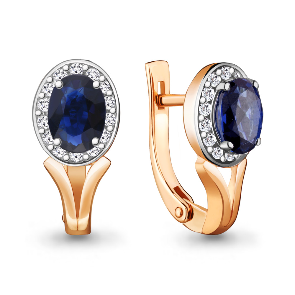 940737Ак Серьги из Золота с бриллиантами, сапфирами