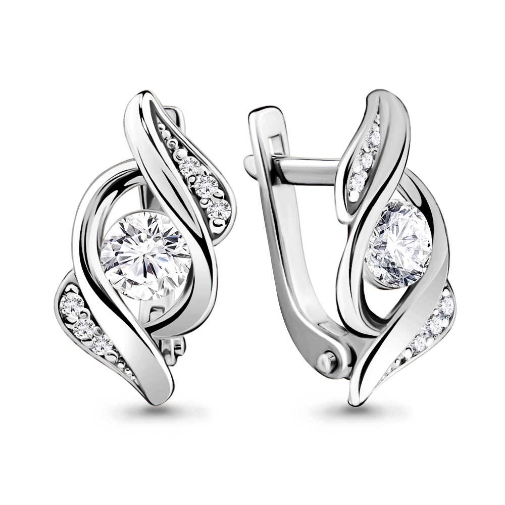 941094 Серьги из Золота с бриллиантами из коллекции "Elegance"