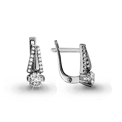 941208А Серьги из золота с бриллиантами из коллекции "Elegance"