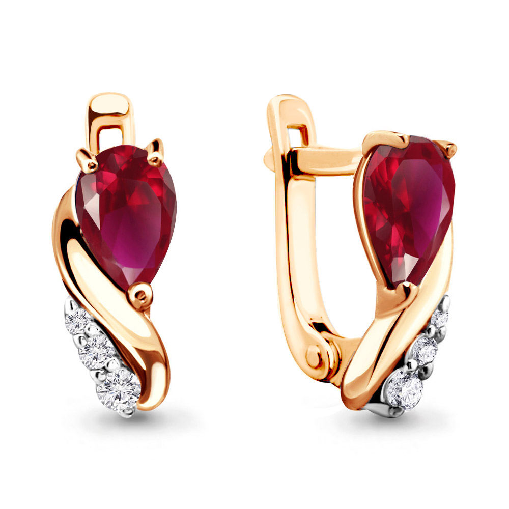 941428Ак Серьги из Золота с бриллиантами, рубинами