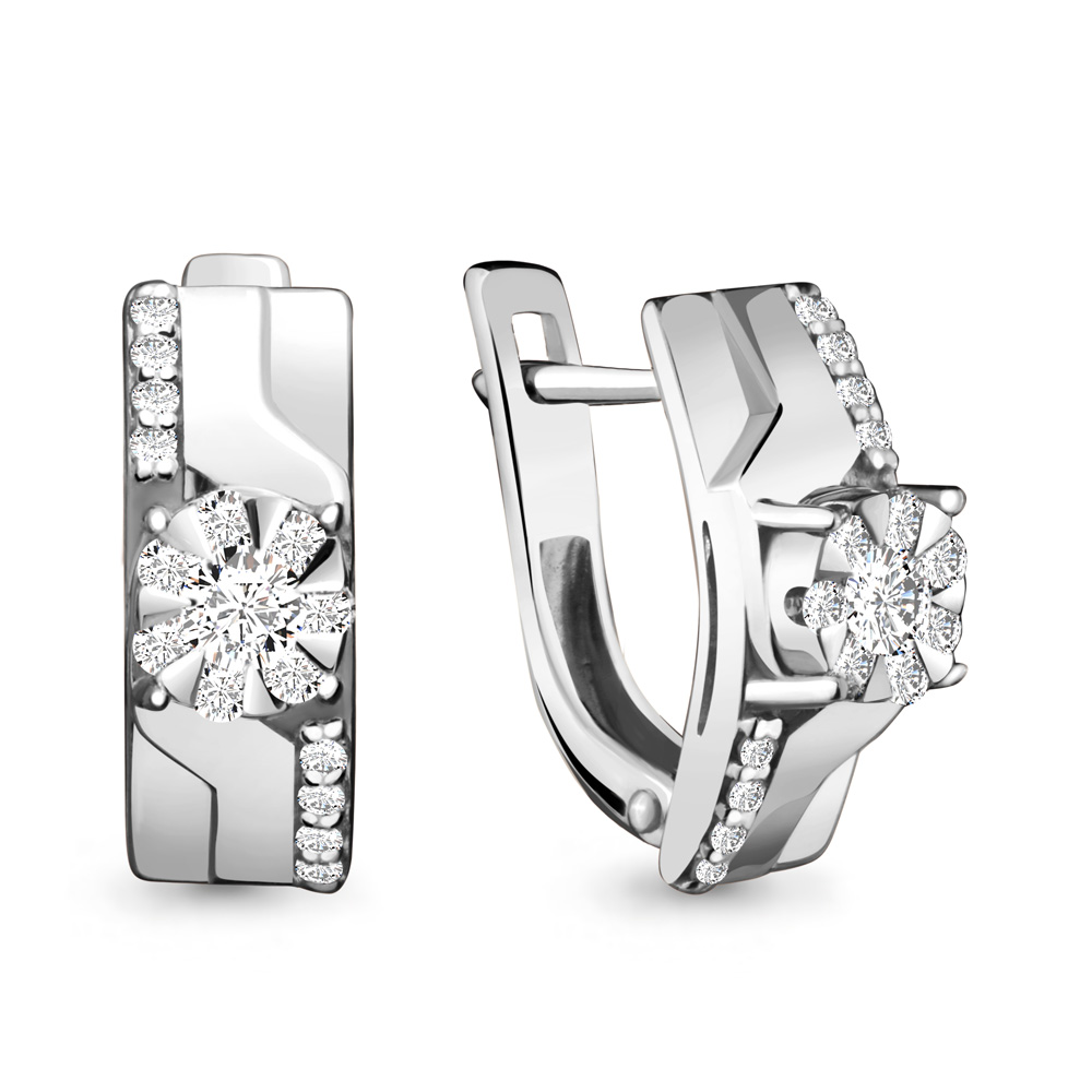 941625А Серьги из Золота с бриллиантами из коллекции "Mon Amour"