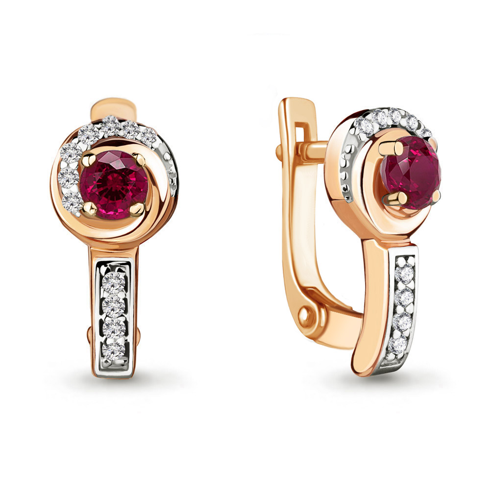 941648Ак Серьги из Золота с бриллиантами, рубинами из коллекции "Galaxy"