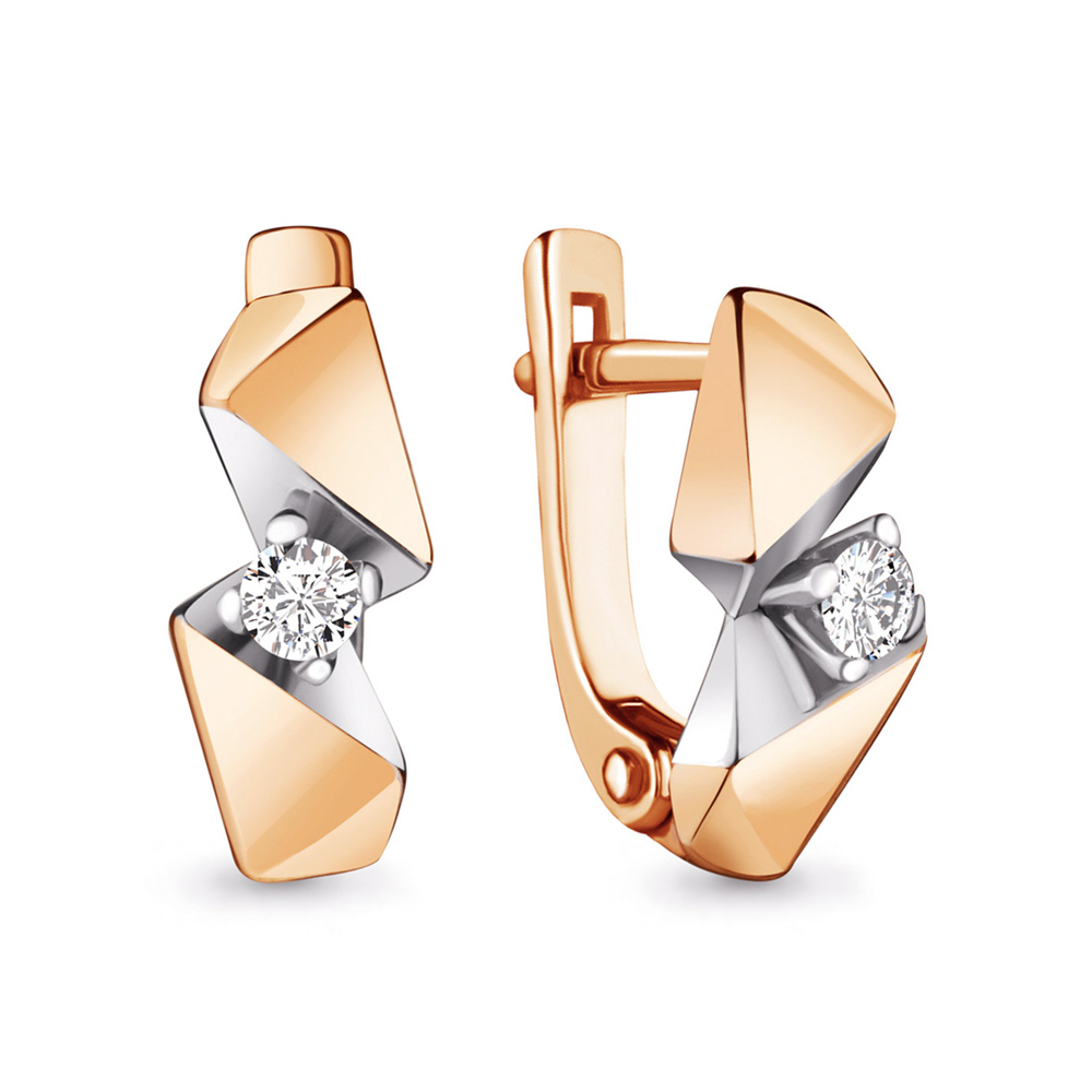 941942к Серьги из Золота с бриллиантами из коллекции "Origami"