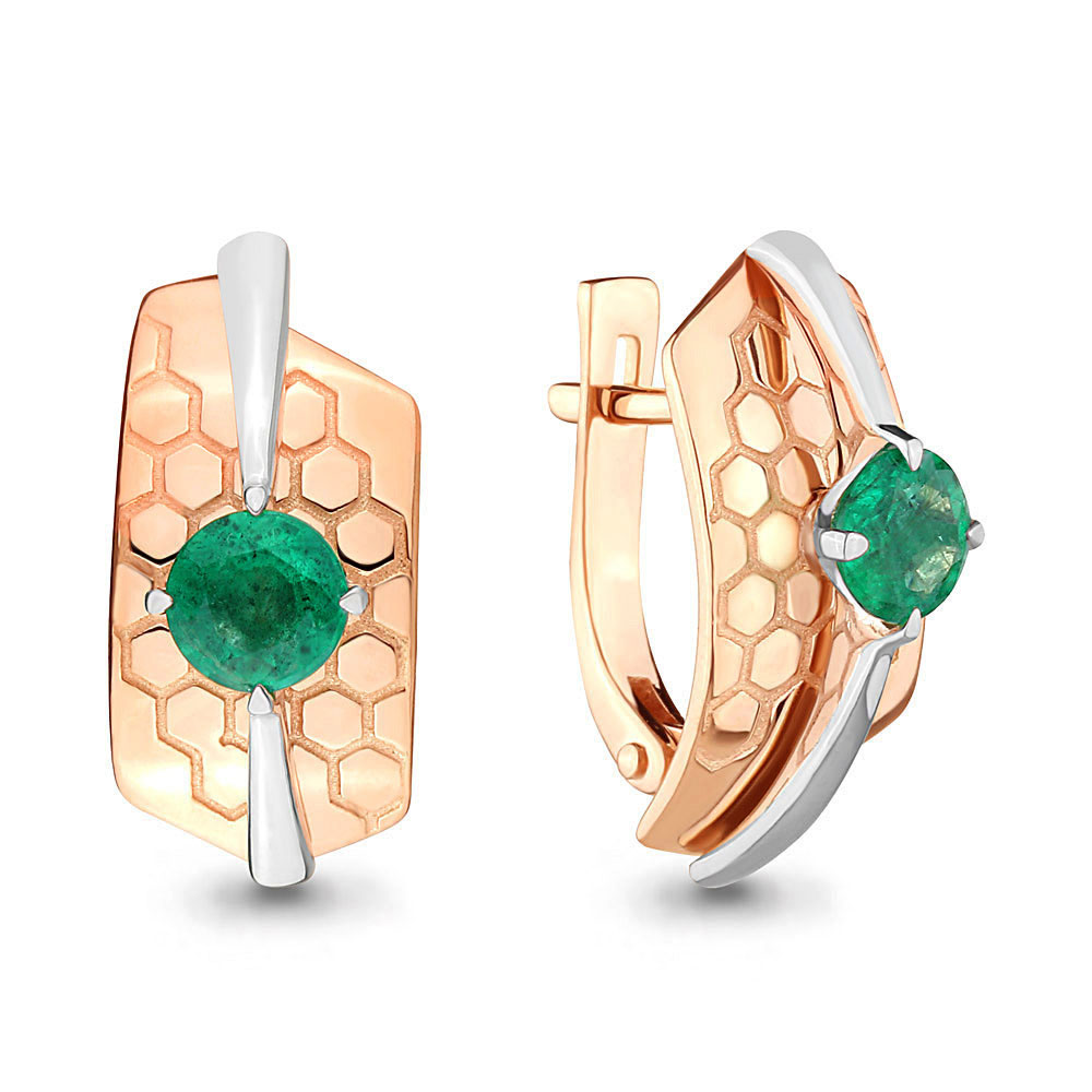 942070к Серьги из Золота с изумрудами