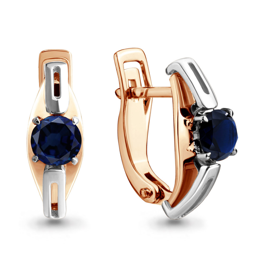 942198к Серьги из Золота с сапфирами из коллекции "Альянс"