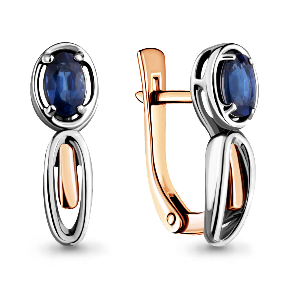 942203к Серьги из Золота с сапфирами из коллекции "Альянс"