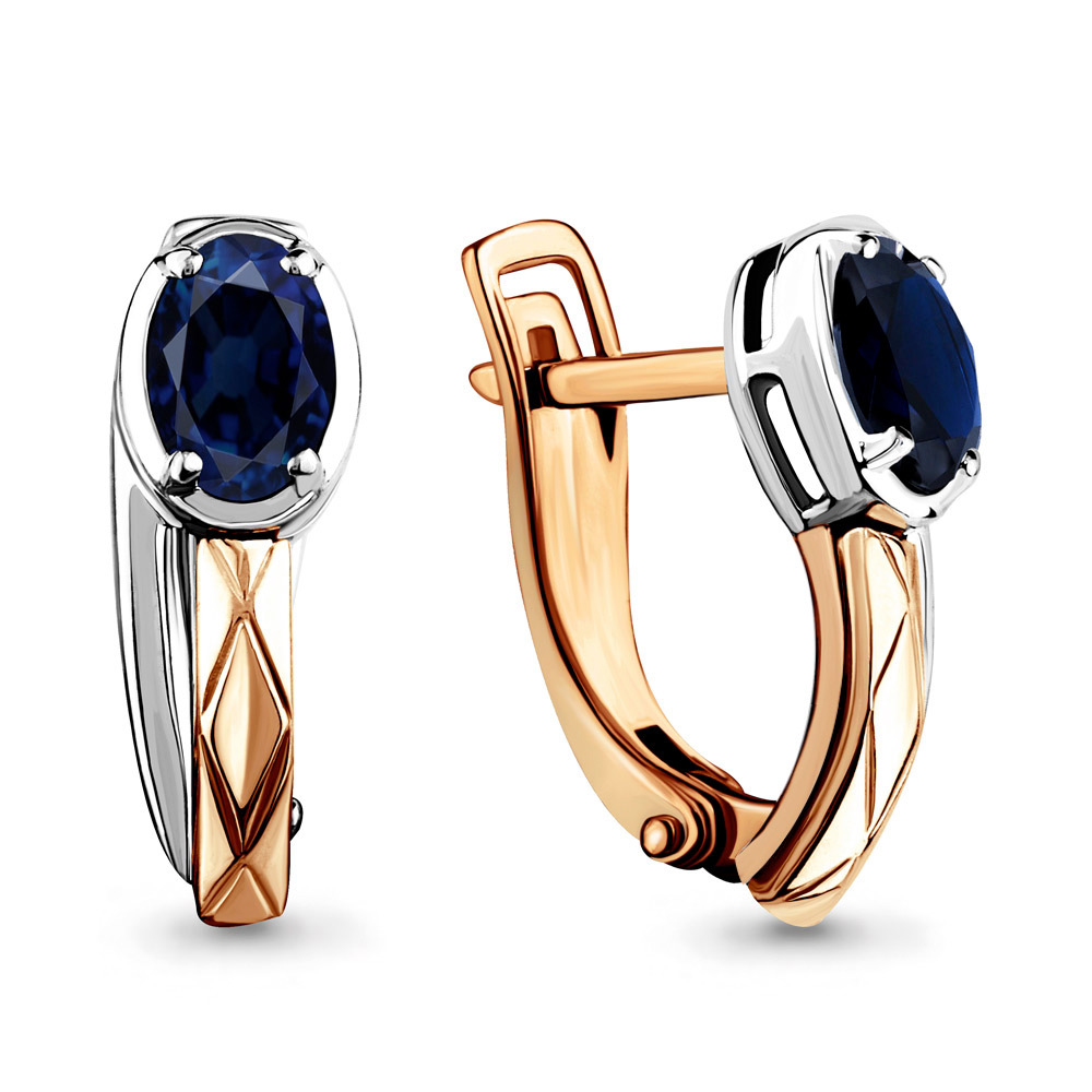 942205к Серьги из Золота с сапфирами из коллекции "Альянс"