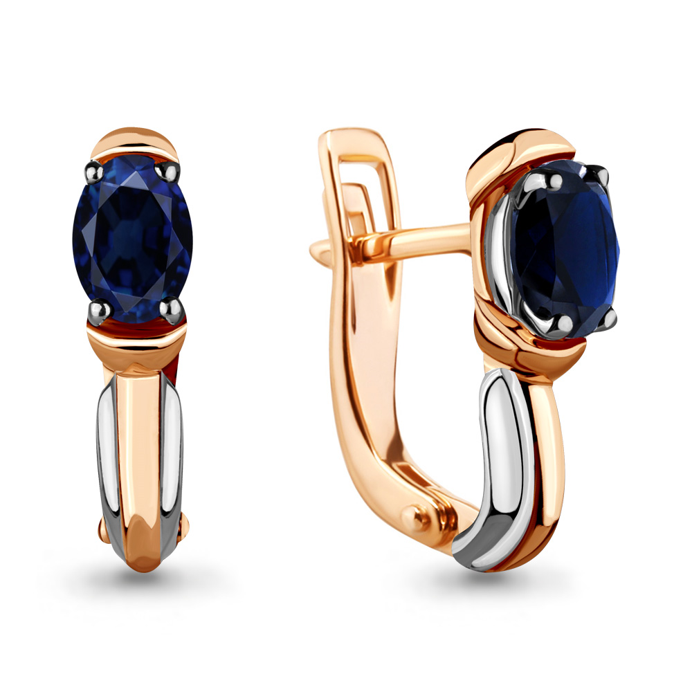 942209к Серьги из Золота с сапфирами из коллекции "Альянс"