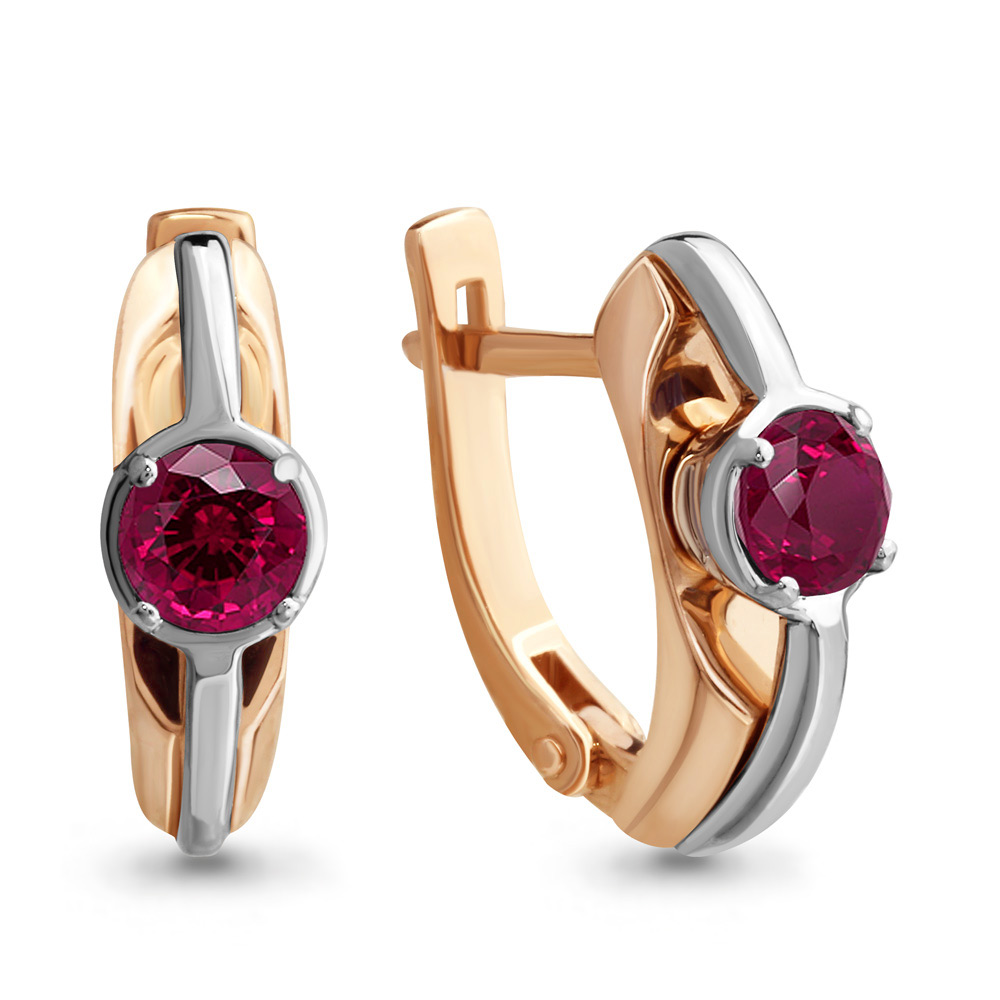 942247к Серьги из Золота с рубинами из коллекции "Альянс"