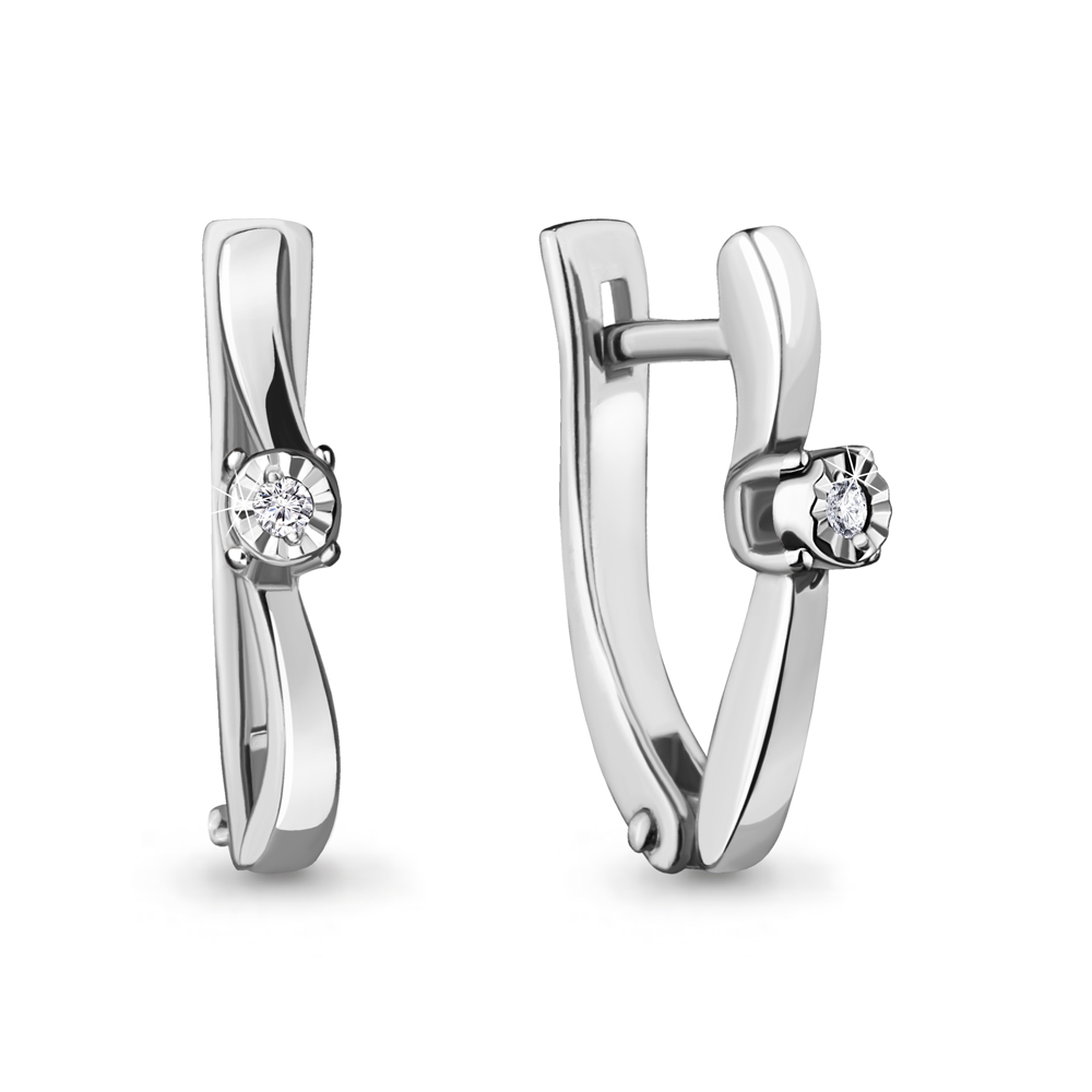 942496к Серьги из Серебра с фианитами