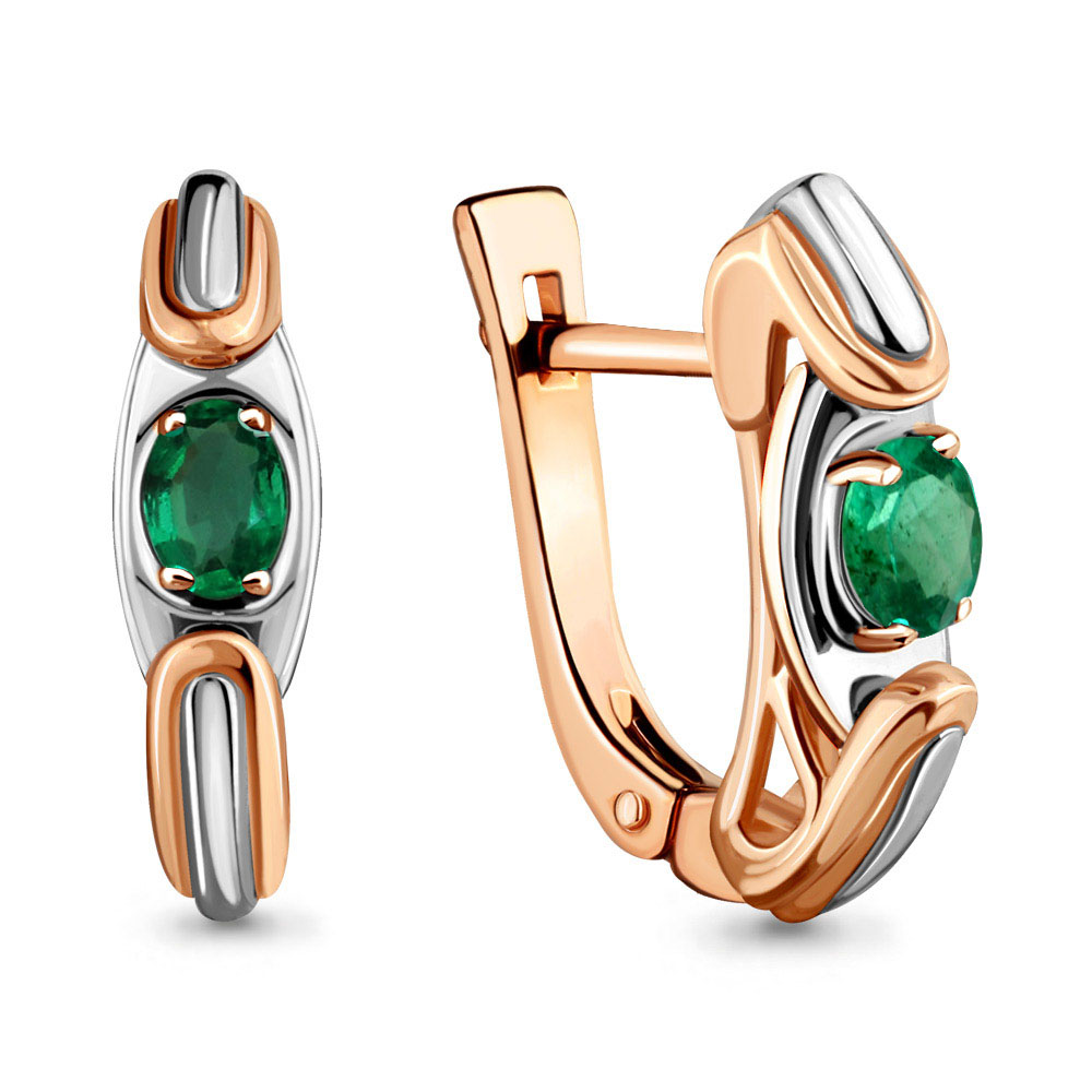 942526к Серьги из Золота с изумрудами