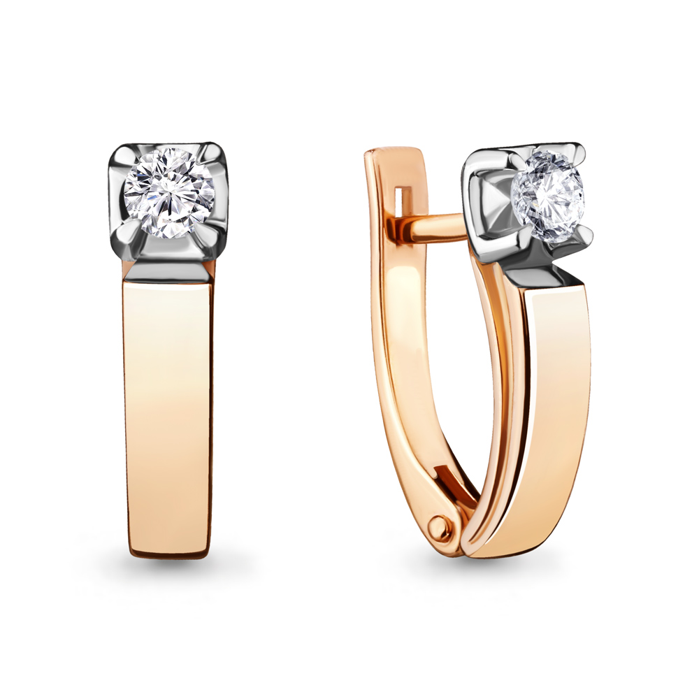 942529к Серьги из Золота с бриллиантами из коллекции "Mirror"