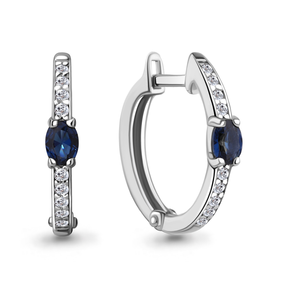 942787 Серьги из Золота с бриллиантами, сапфирами