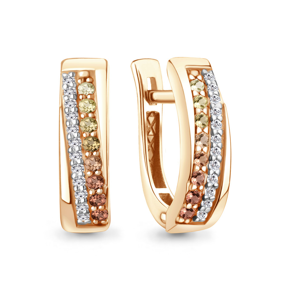 943243к Серьги из Золота с бриллиантами, цветными сапфирами