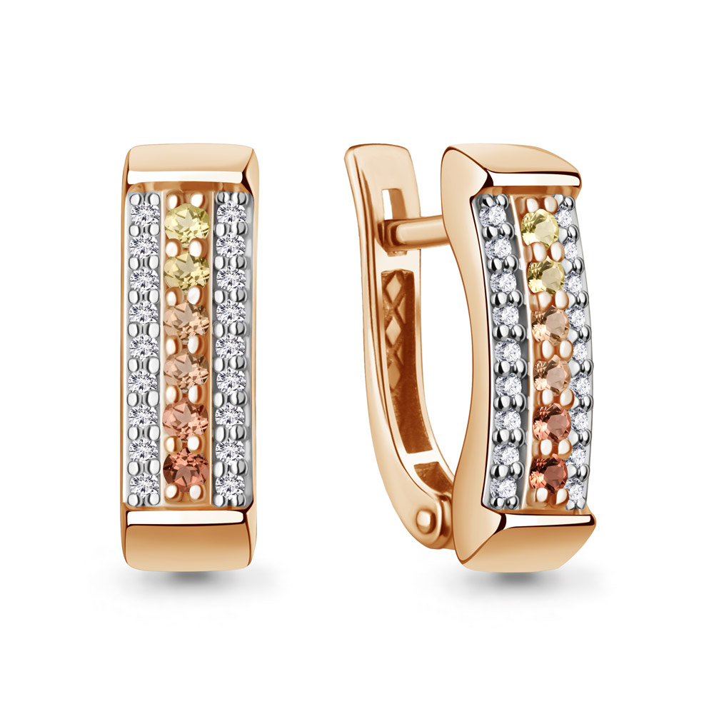 943244к Серьги из Золота с бриллиантами, сапфирами